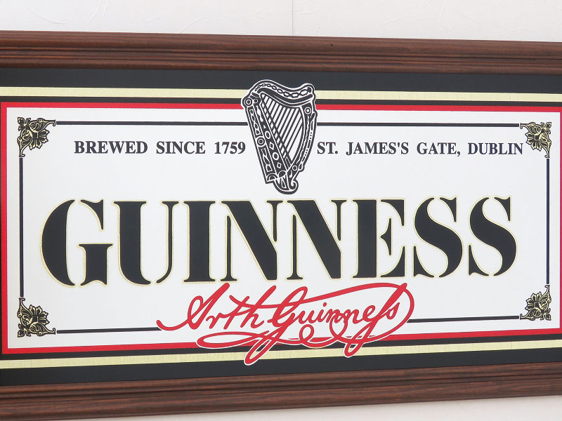 ありがとうございますヴィンテージ　GUINNESS ギネス　大判　パブミラー