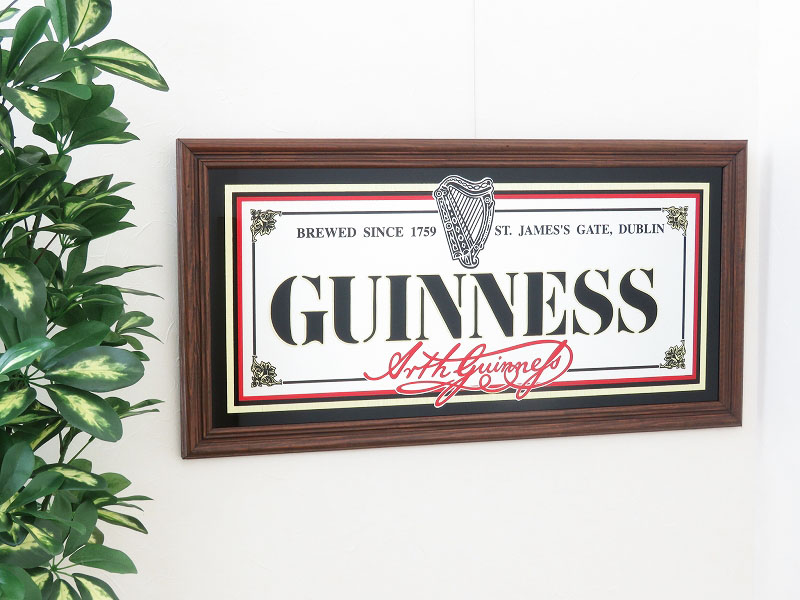 ヴィンテージ GUINNESS ギネス 大判 パブミラー - アルコールグッズ