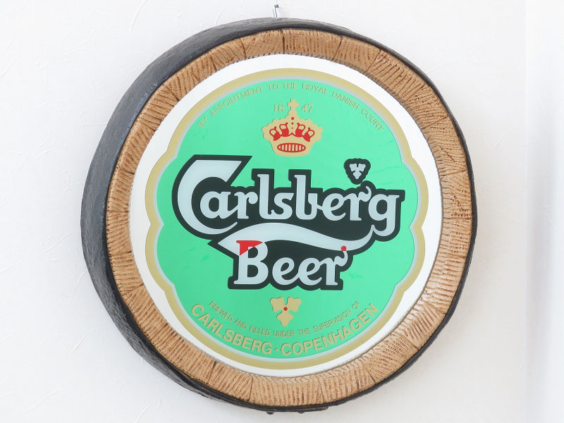 ビンテージパブミラー Carlsberg Beer（カールスバーグ） デンマークのビール（PM-0261） | アンティーク家具  販売・通販「アルヴェール」