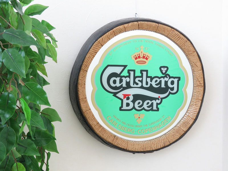 ビンテージパブミラー Carlsberg Beer（カールスバーグ） デンマークのビール（PM-0261） | アンティーク家具  販売・通販「アルヴェール」