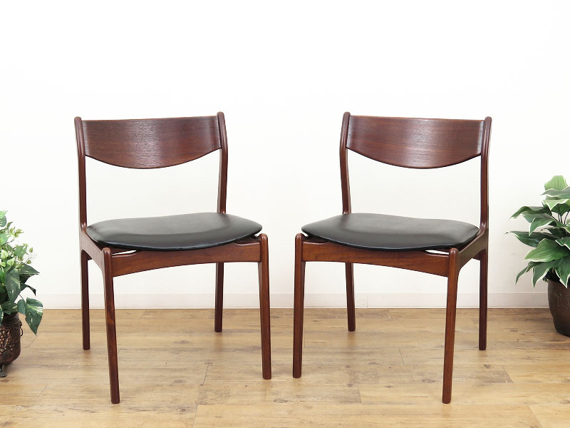 1960年代の北欧家具　デンマーク製　椅子２脚セット
